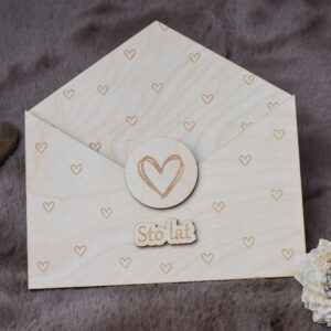 Drewniana koperta na pieniądze - "Sto lat"