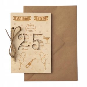 Drewniana kartka urodzinowa