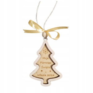 Drewniana bombka Choinka – Moje Pierwsze Święta