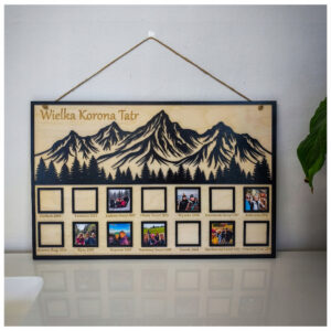 Drewniana tablica „Wielka Korona Tatr” – ramki na zdjęcia, prezent dla miłośnika gór