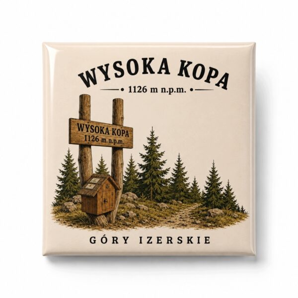 Magnes akrylowy „Wysoka Kopa” 5 × 5 cm – Korona Gór Polski