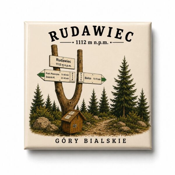 Magnes akrylowy „Rudawiec” 5 × 5 cm – Korona Gór Polski