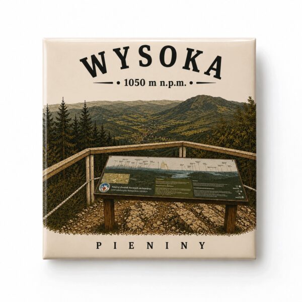 Magnes akrylowy „Wysoka” 5 × 5 cm – Korona Gór Polski