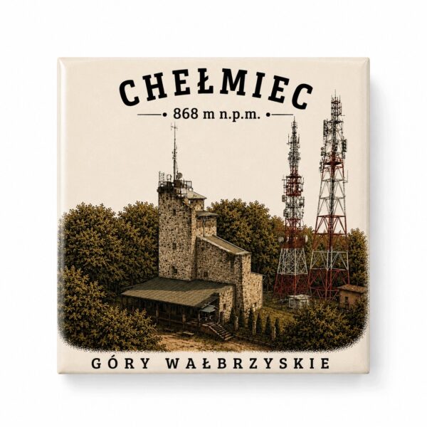 Magnes akrylowy „Chełmiec” 5 × 5 cm – Korona Gór Polski