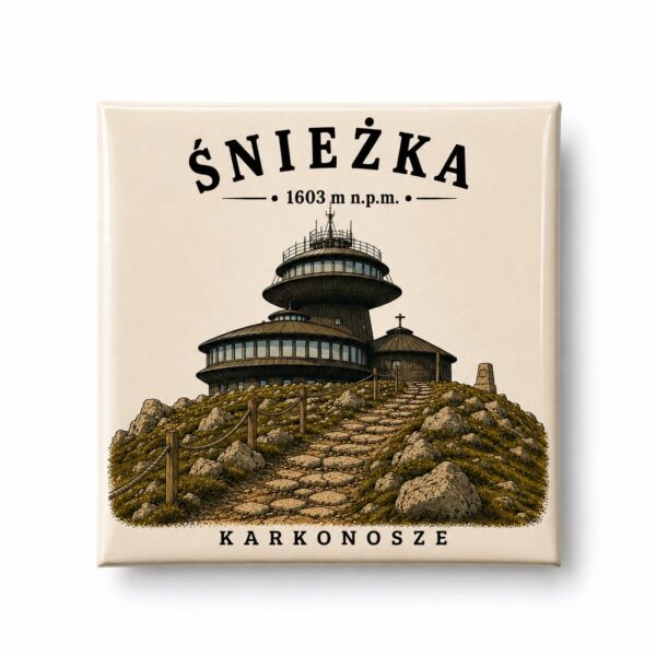 Magnes akrylowy „Śnieżka” 5 × 5 cm – Korona Gór Polski