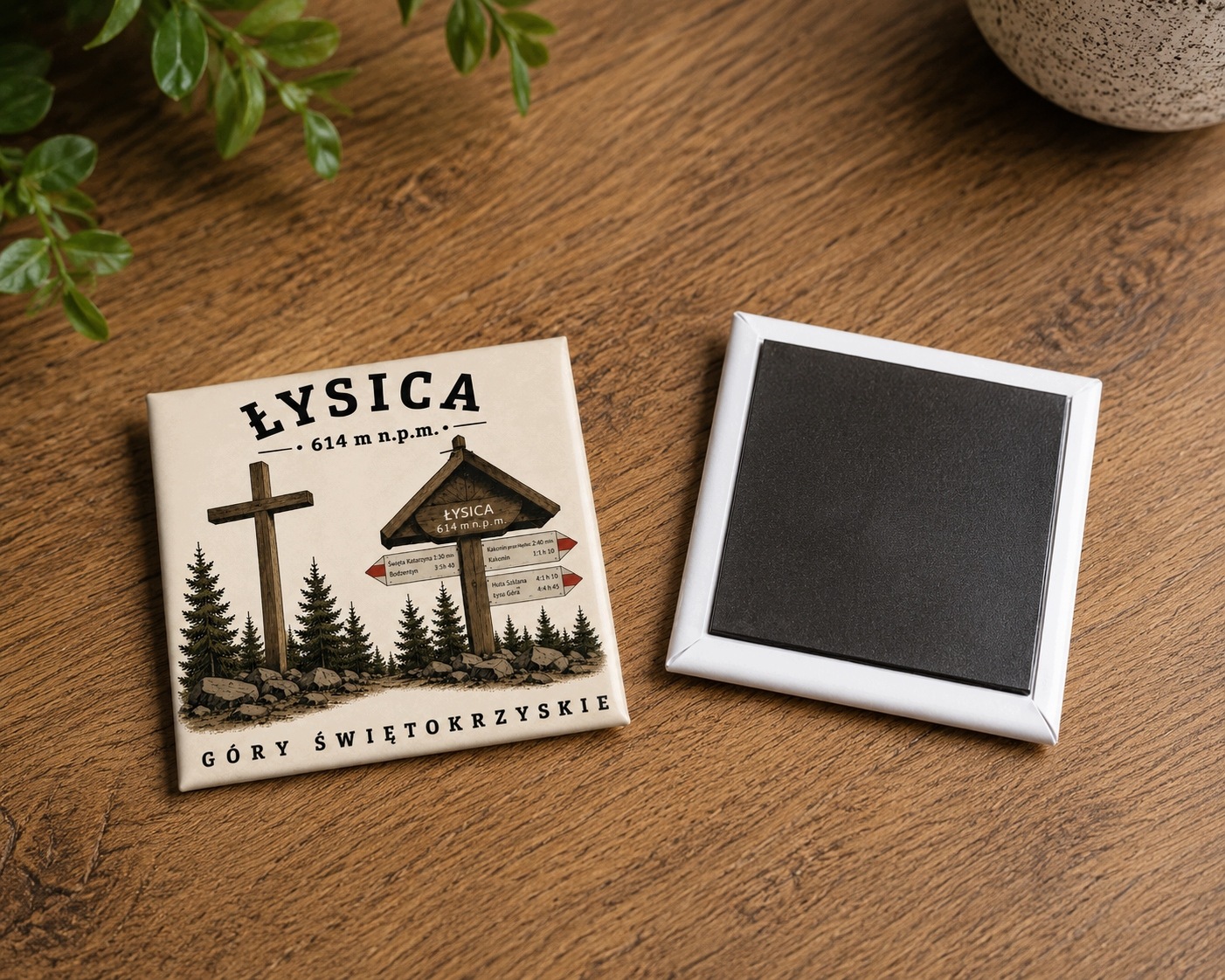 Magnes akrylowy „Łysica” 5 × 5 cm – Korona Gór Polski - obrazek 2