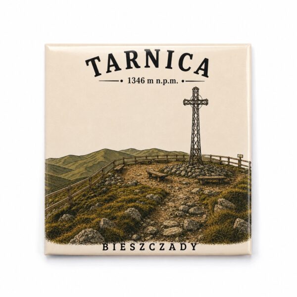 Magnes akrylowy „Tarnica” 5 × 5 cm – Korona Gór Polski